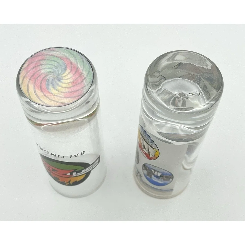 Vintage Baltimore Shot Glasses Set of 2 ESPN Zone Souvenir Gold‎ Rim 1990s